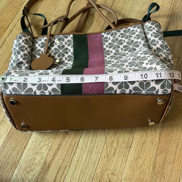 Kate Spade Medium Everything Tote Bag pink green w pouch - Picture 13 of 16